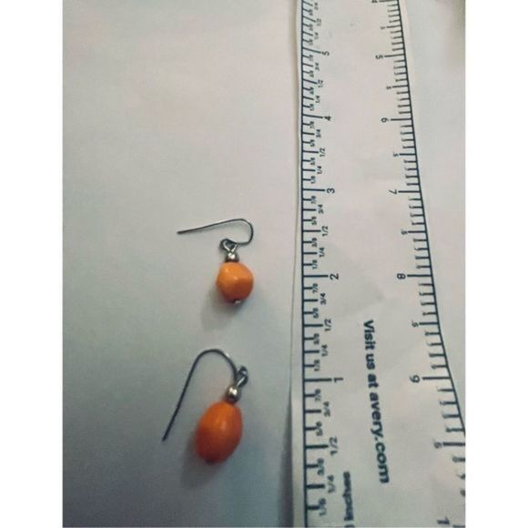 Pretty orange BEAD DANGLE EARRINGS - Picture 5 of 7